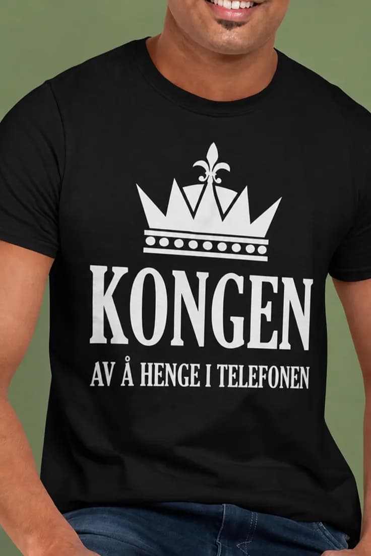 T-skjorte kongen av å henge i telefonen