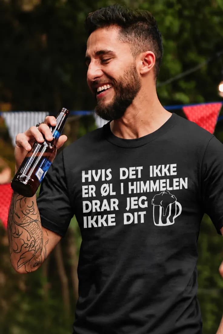 Morsom t-skjorte Øl i himmelen