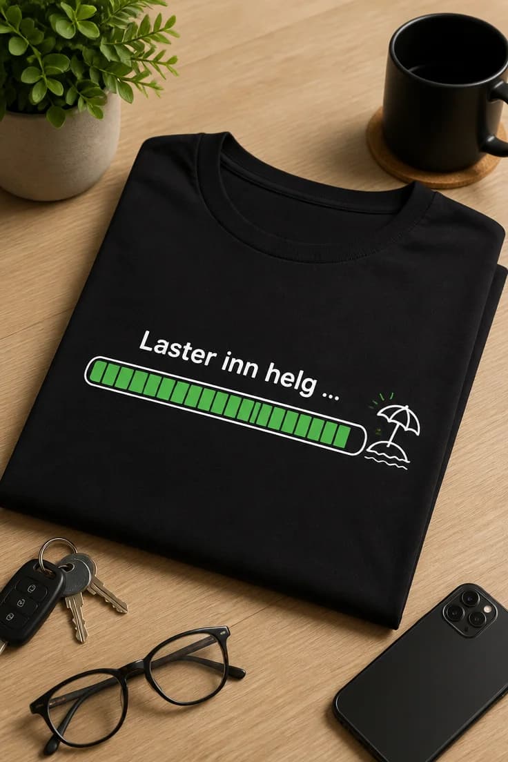 Morsom T-skjorte med Laster inn helg ...