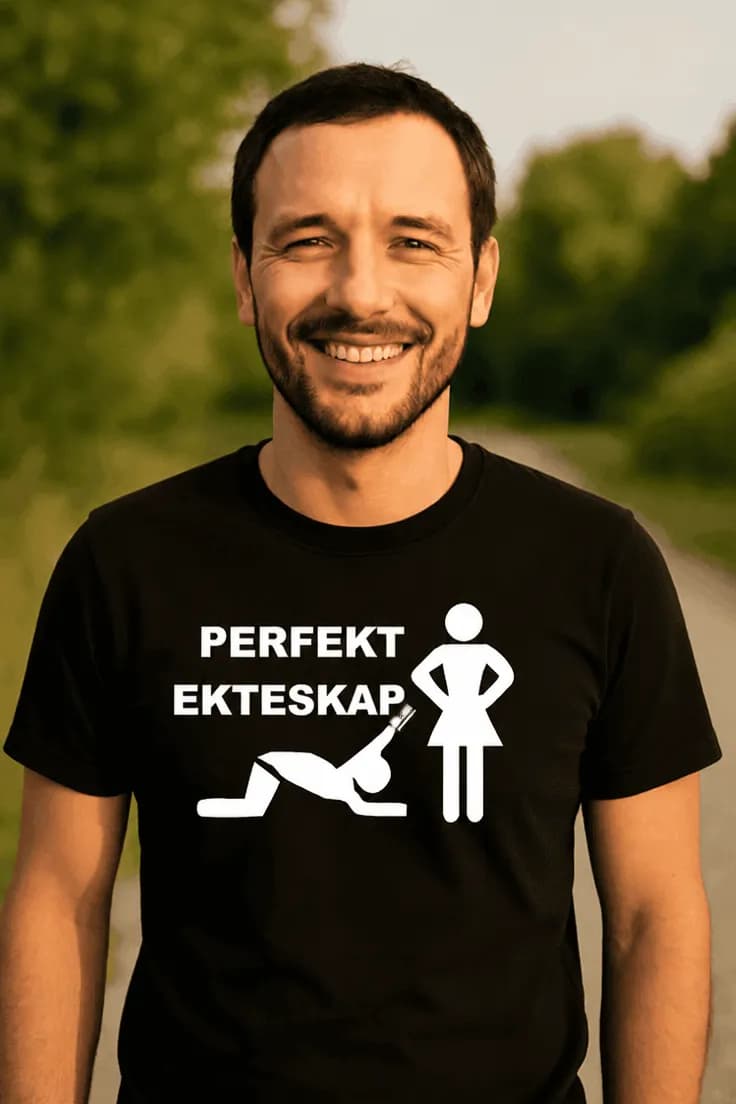 Morsom t-skjorte Perfekt ekteskap – PERFEKT EKTESKAP