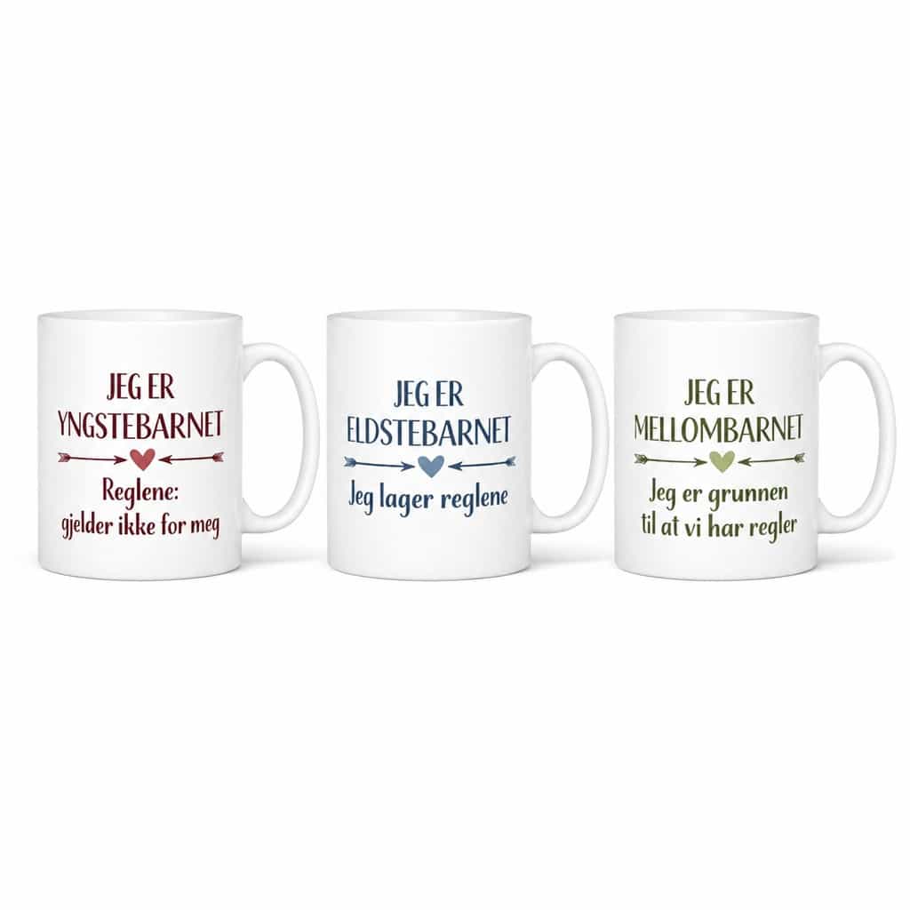 Morsomt krus 3 barn - JEG ER ELDSTEBARNET
