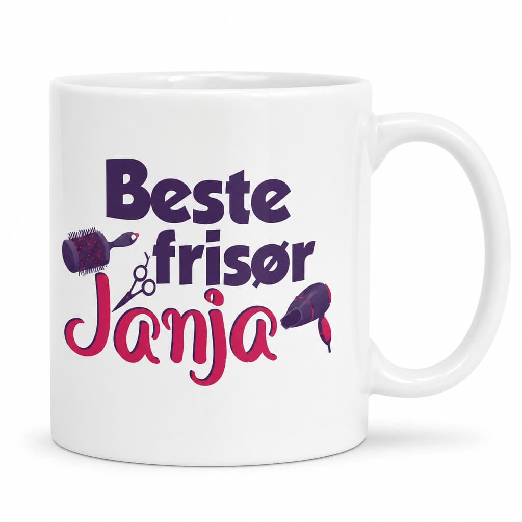 Morsomt krus Beste frisør med navn - Beste frisør Janja
