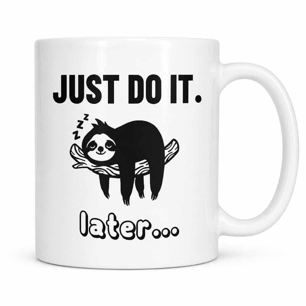 Morsomt krus Just do it dovendyr – JUST DO IT. later....