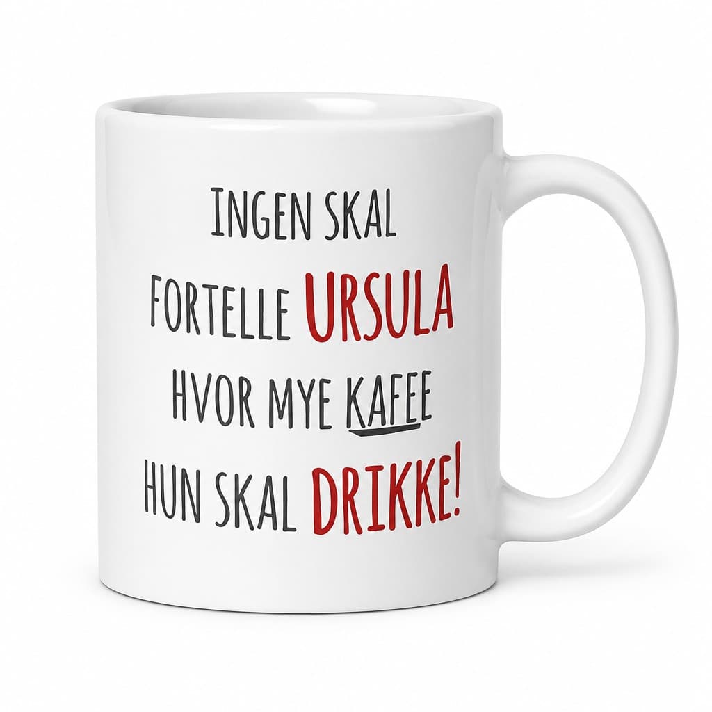 Morsomt krus kaffe med navn - INGEN SKAL FORTELLE