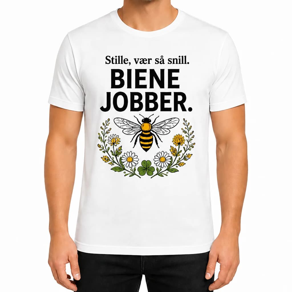 Birøkter-t-skjorte «Stille, biene jobber»