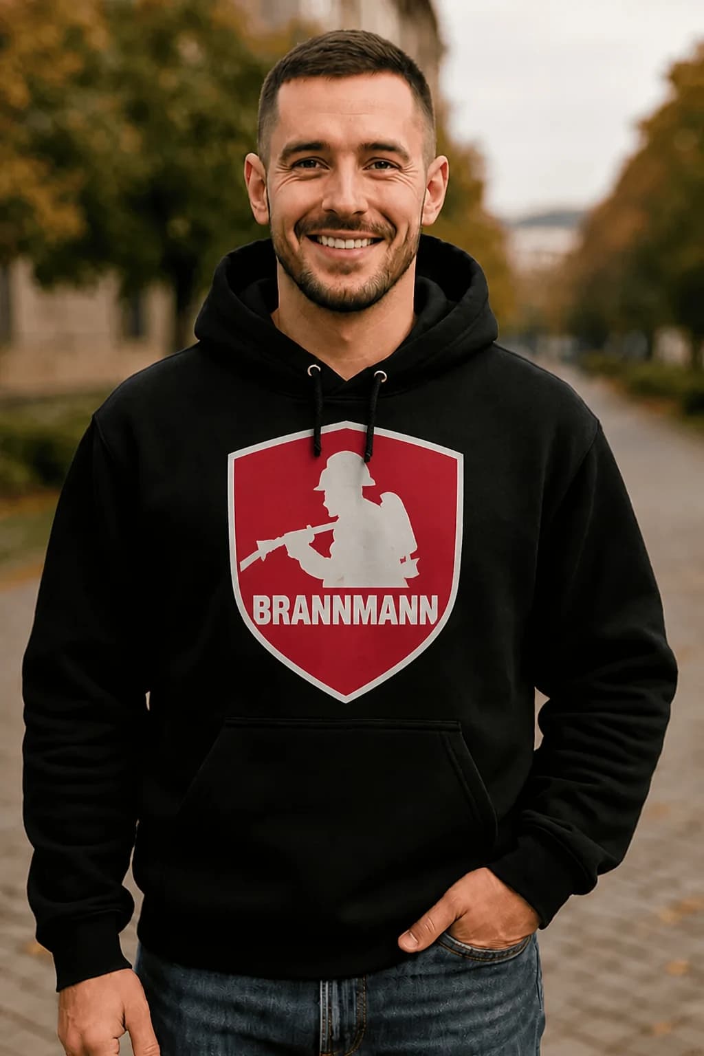 Hettegenser «Brannmann» med merke
