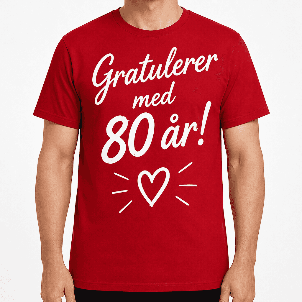 T-skjorte til 80-årsdag – Gratulerer med 80 år!
