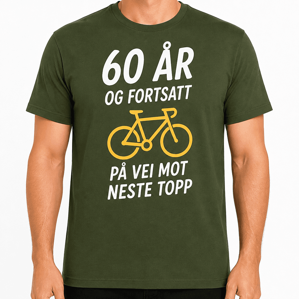 T-skjorte til 60-årsdag – 60 år og fortsatt på vei mot neste topp