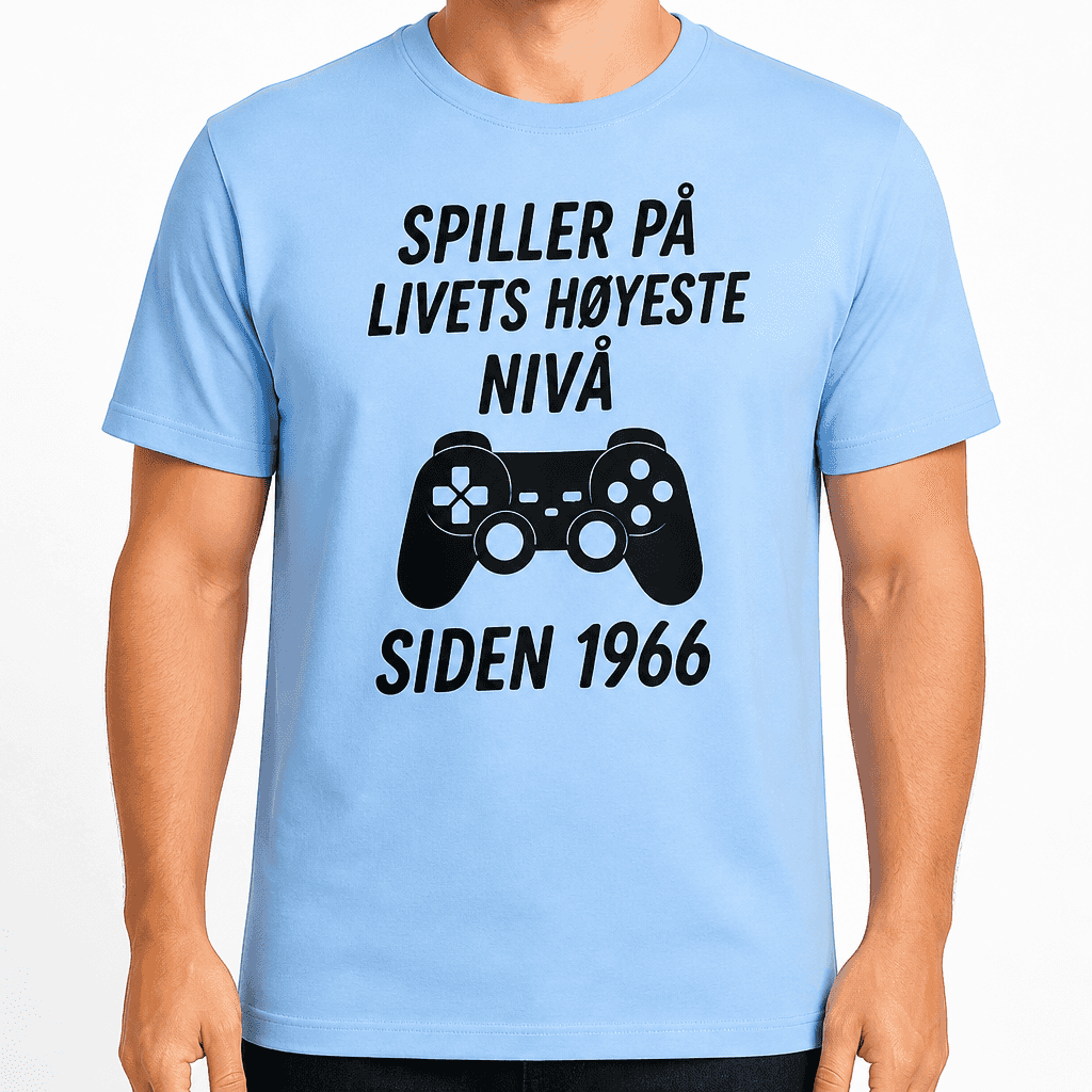 T-skjorte til 60-årsdag – Spiller på livets høyeste nivå siden 1966