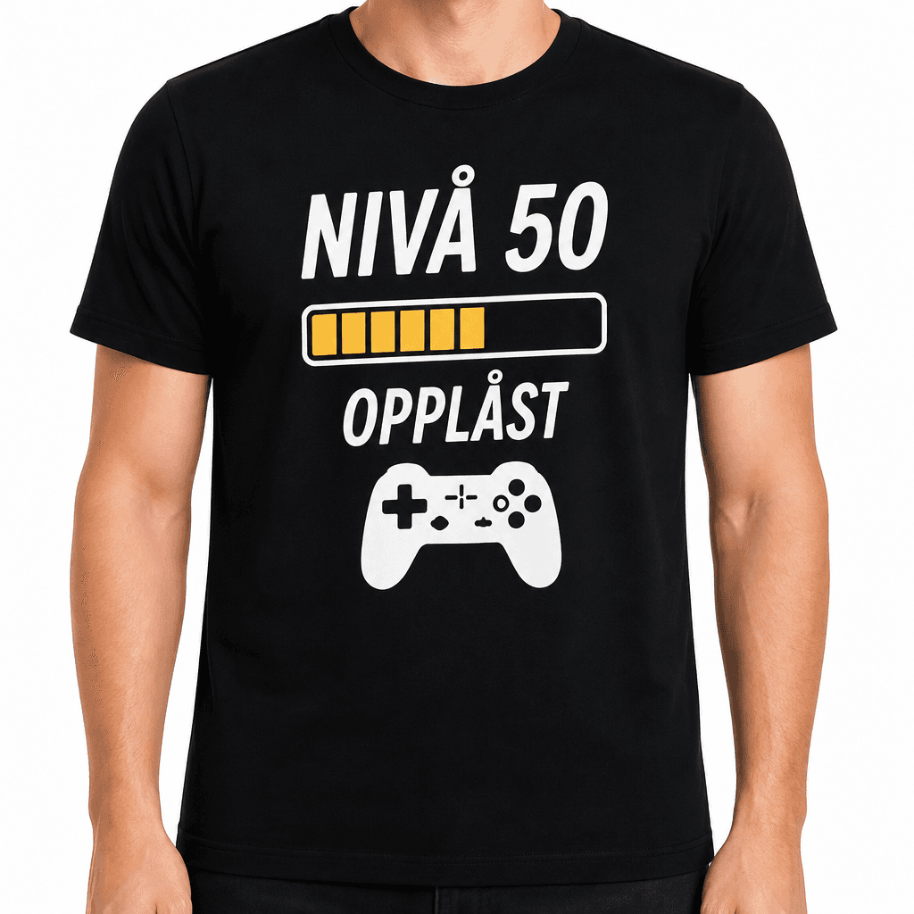 T-skjorte til 50-årsdag – Nivå 50 opplåst