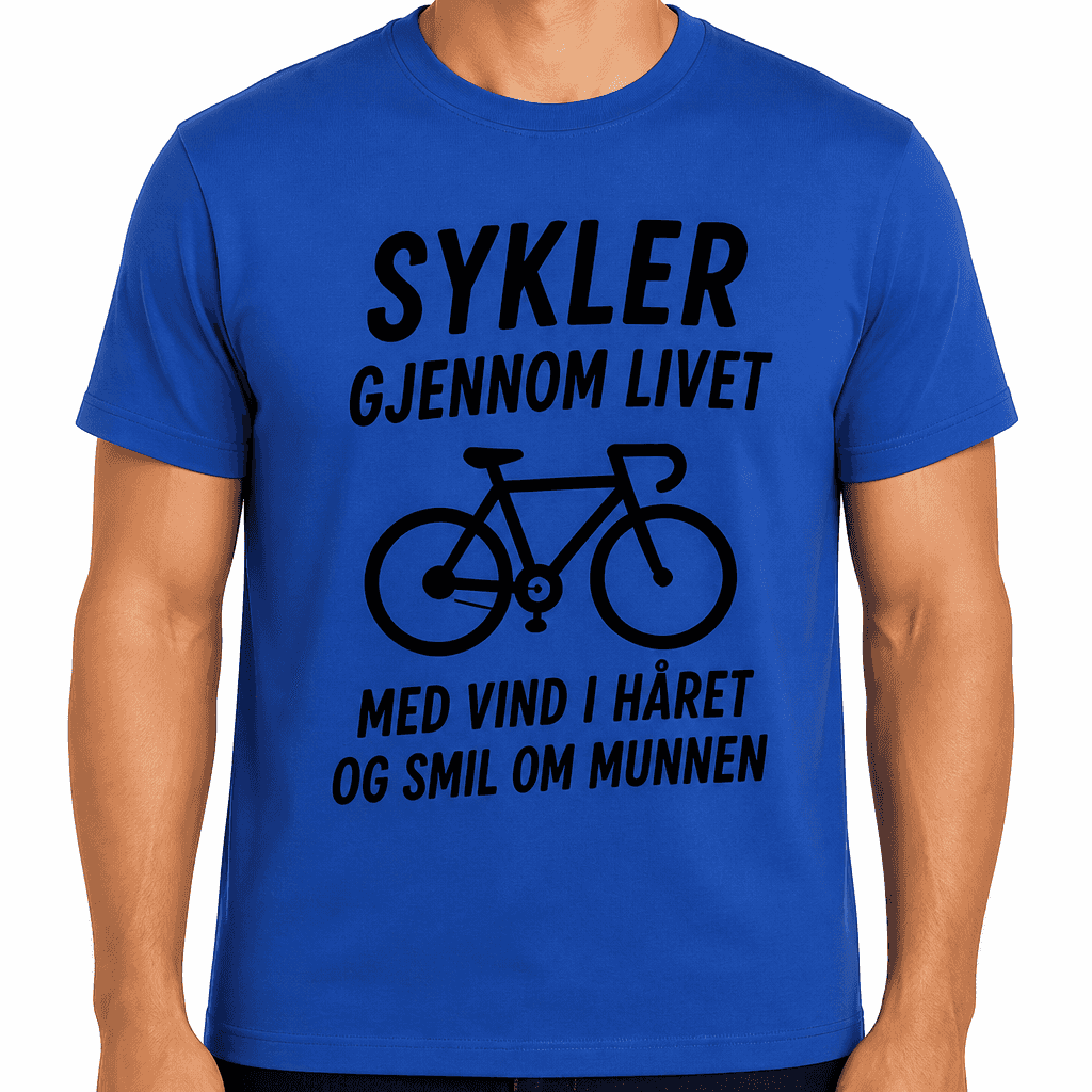T-skjorte til 40-årsdag – Sykler gjennom livet med vind i håret og smil om munnen