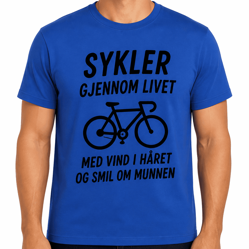 T-skjorte til 40-årsdag – Sykler gjennom livet med vind i håret og smil om munnen