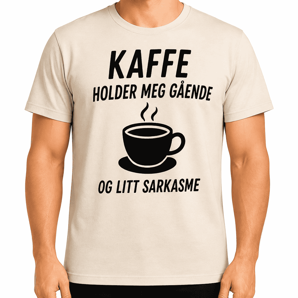 T-skjorte til 40-årsdag – Kaffe holder meg gående og litt sarkasme