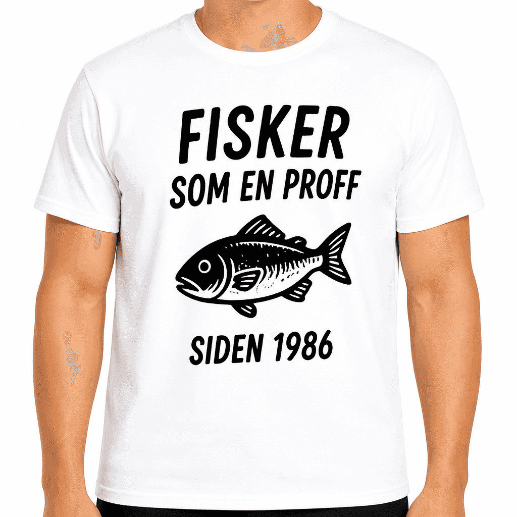 T-skjorte til 40-årsdag – Fisker som en proff siden 1986