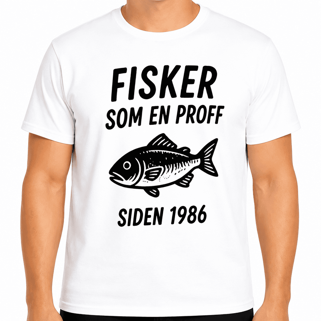 T-skjorte til 40-årsdag – Fisker som en proff siden 1986