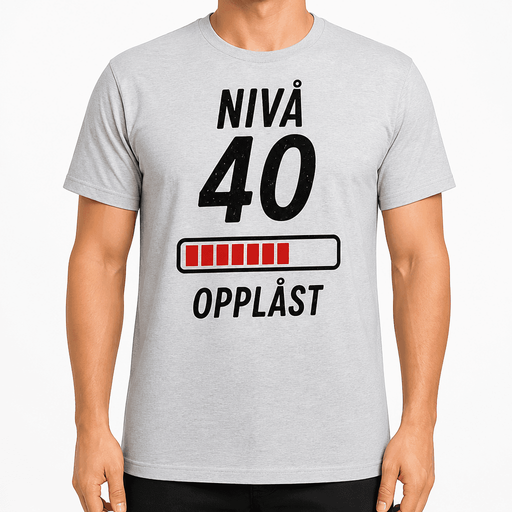 T-skjorte til 40-årsdag – Nivå 40 opplåst