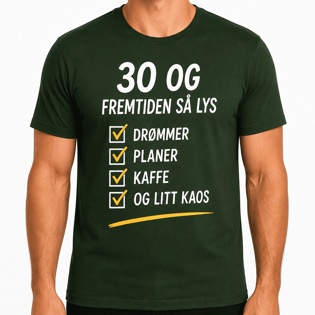 T-skjorte til 30-årsdag – 30 og fremtiden så lys