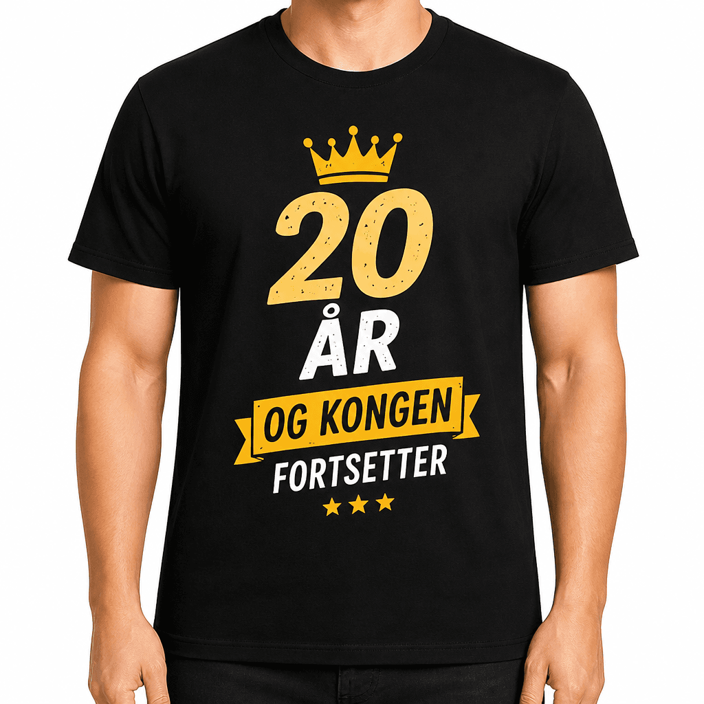 T-skjorte til 20-årsdag – 20 år og kongen fortsetter