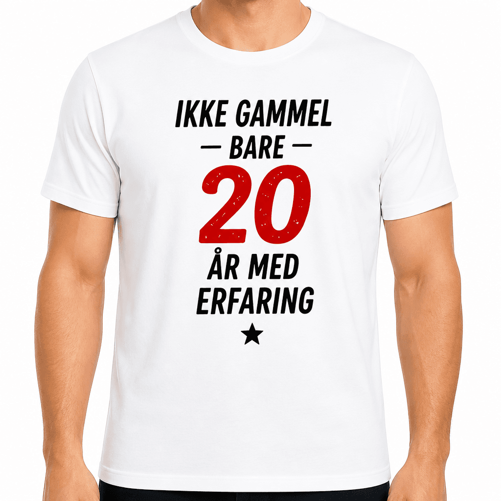 T-skjorte til 20-årsdag – Ikke gammel — bare — 20 år med erfaring