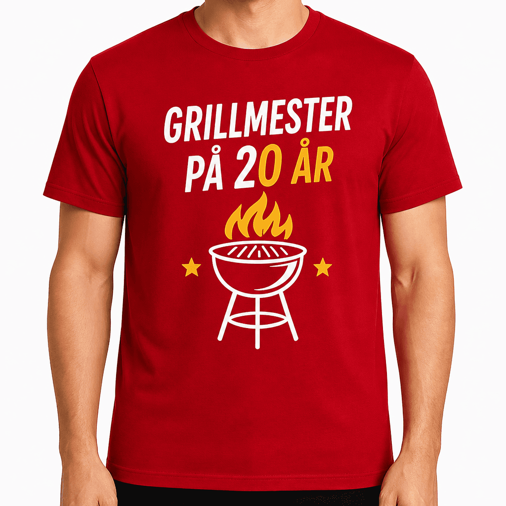 T-skjorte til 20-årsdag – Grillmester på 20 år