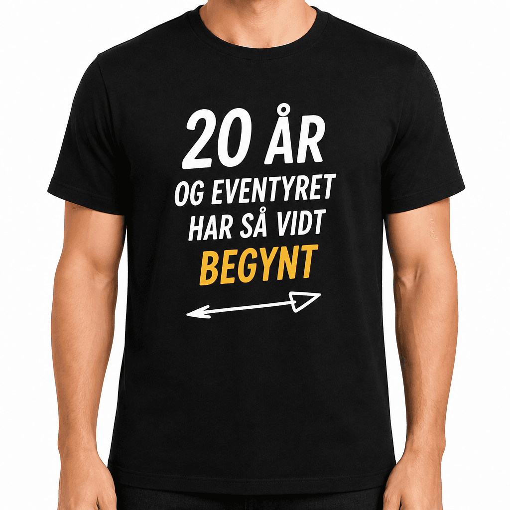 T-skjorte til 20-årsdag – 20 år og eventyret har så vidt begynt