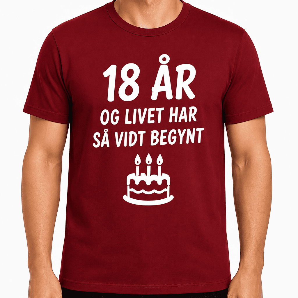 T-skjorte til 18-årsdag – 18 år og livet har så vidt begynt