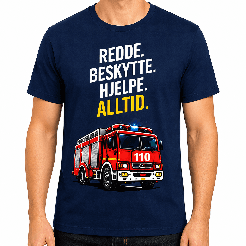 Brannmann T-skjorte – Redde. Beskytte. Hjelpe. Alltid.