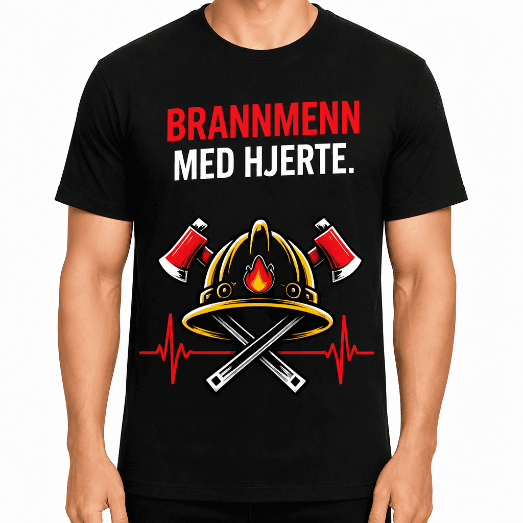 Brannmann T-skjorte â Brannmenn med hjerte.