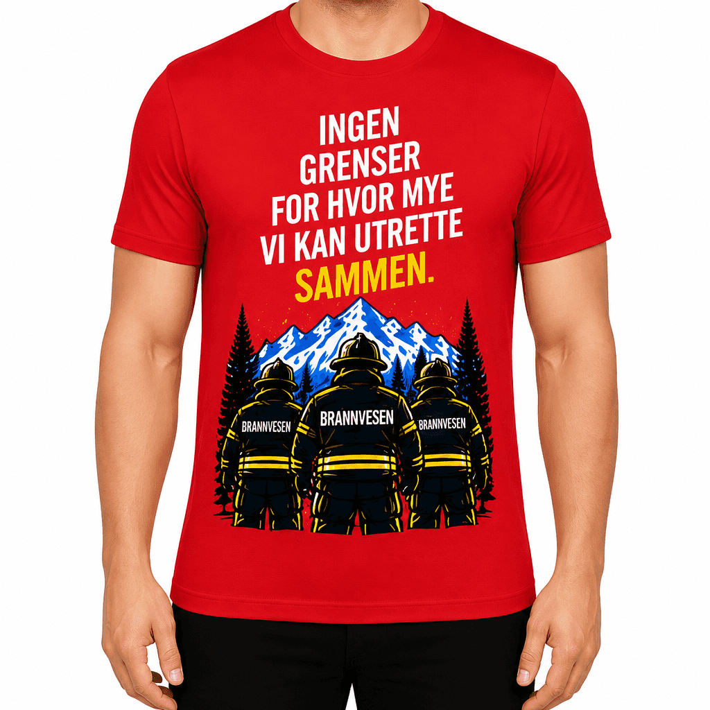 Brannmann T-skjorte â Ingen grenser for hvor mye vi kan utrette sammen.