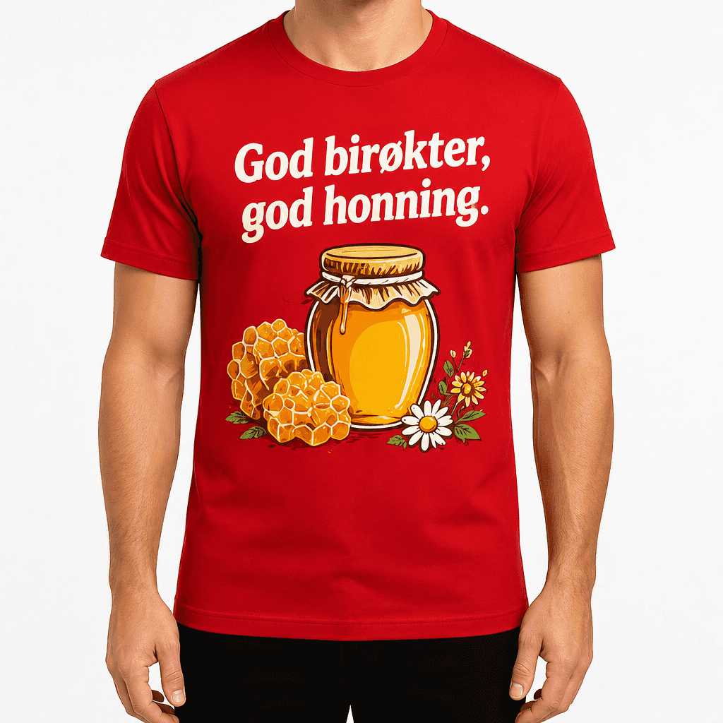 Birøkter-T-skjorte – God birøkter, god honning.