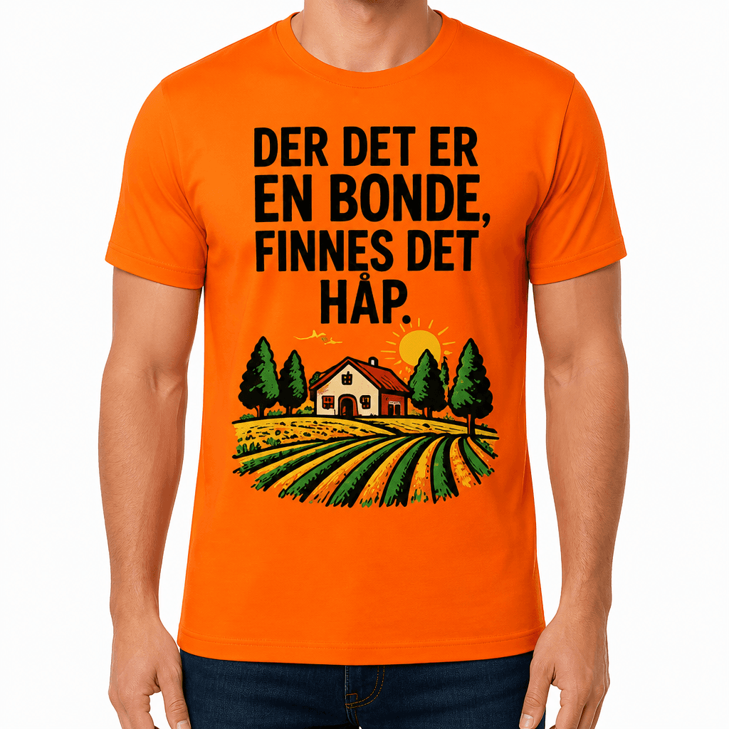 Bonde-T-skjorte – Der det er en bonde, finnes det håp.
