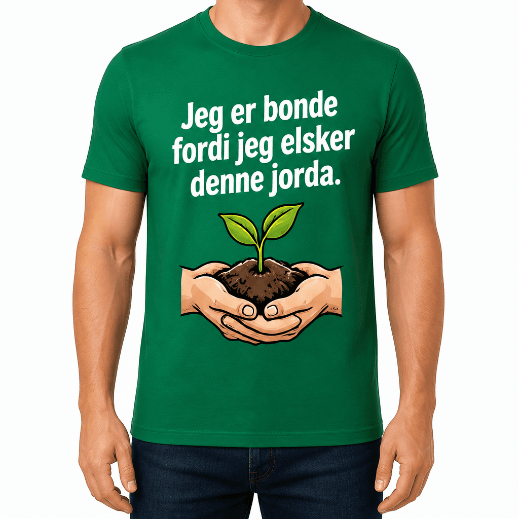 Bonde-T-skjorte – Jeg er bonde fordi jeg elsker denne jorda.