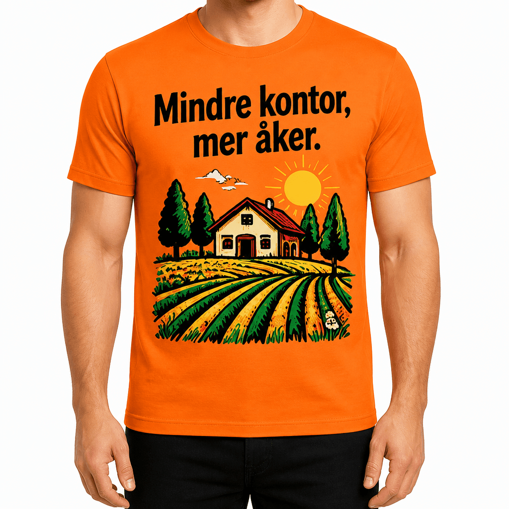 Bonde-T-skjorte – Mindre kontor, mer åker.