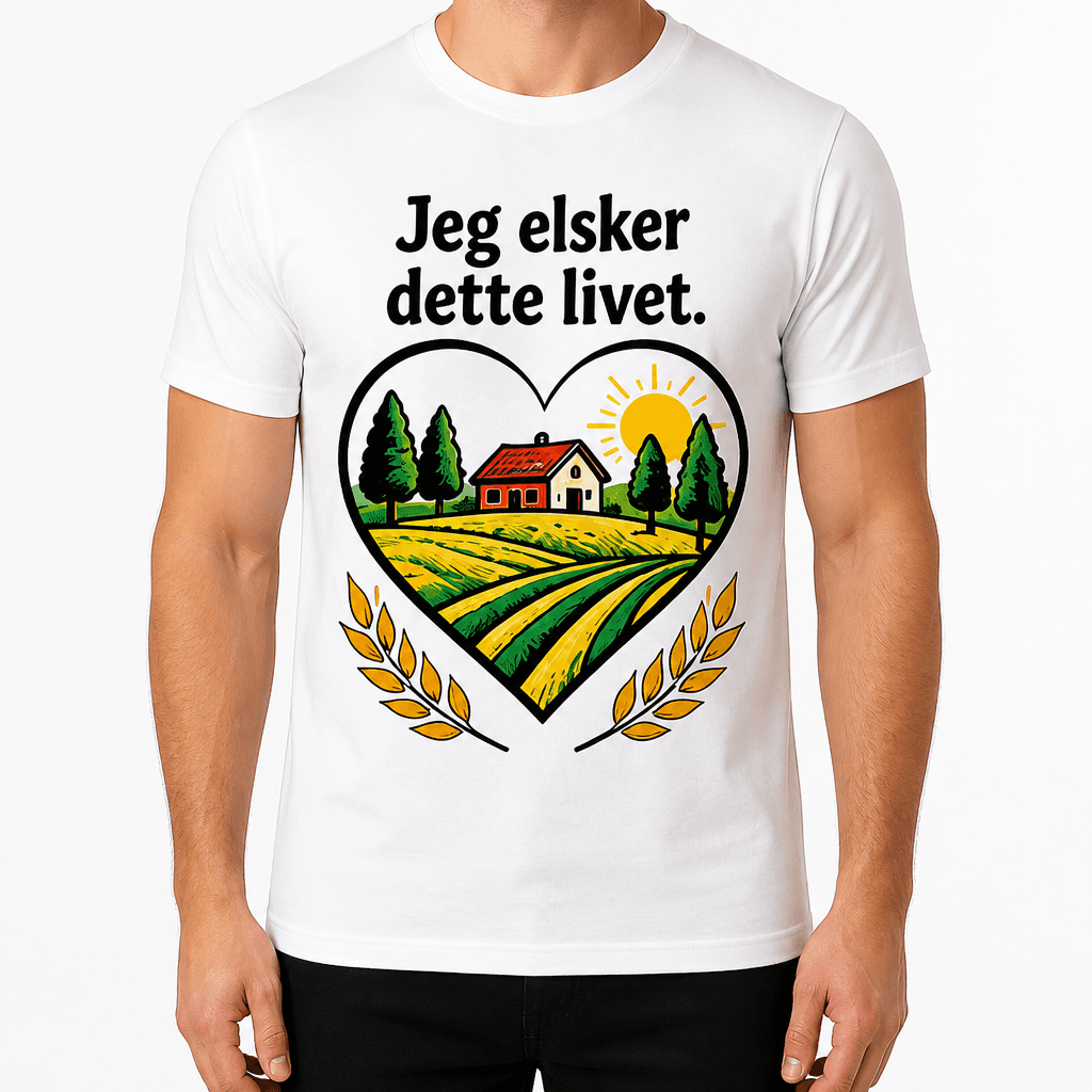 Bonde-T-skjorte – Jeg elsker dette livet.