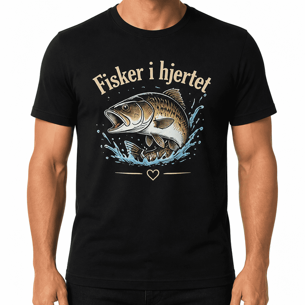 Fisker-T-skjorte – Fisker i hjertet