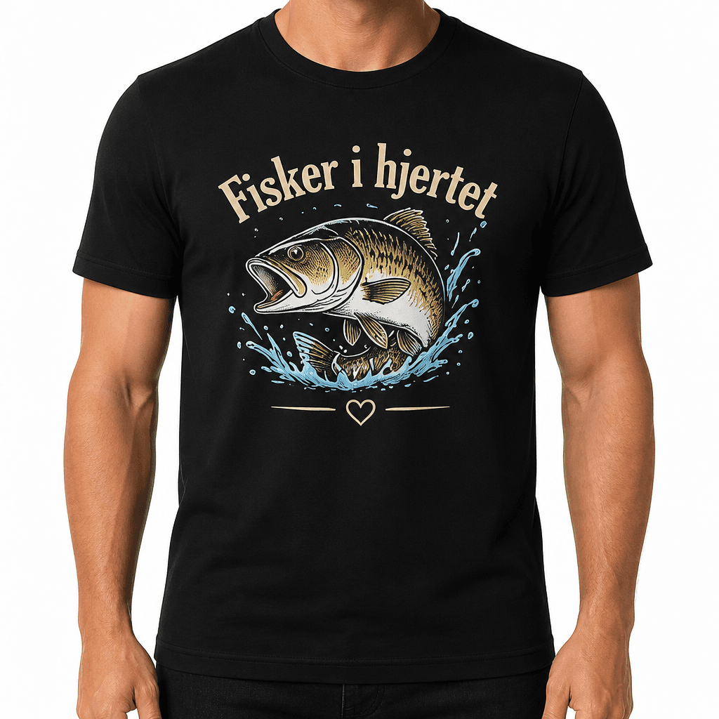 Fisker-T-skjorte – Fisker i hjertet
