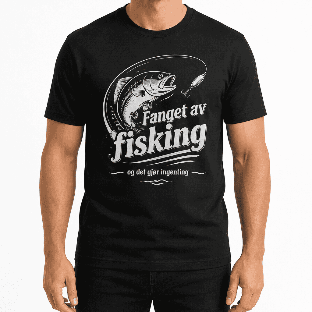 Fisker-T-skjorte – Fanget av fisking