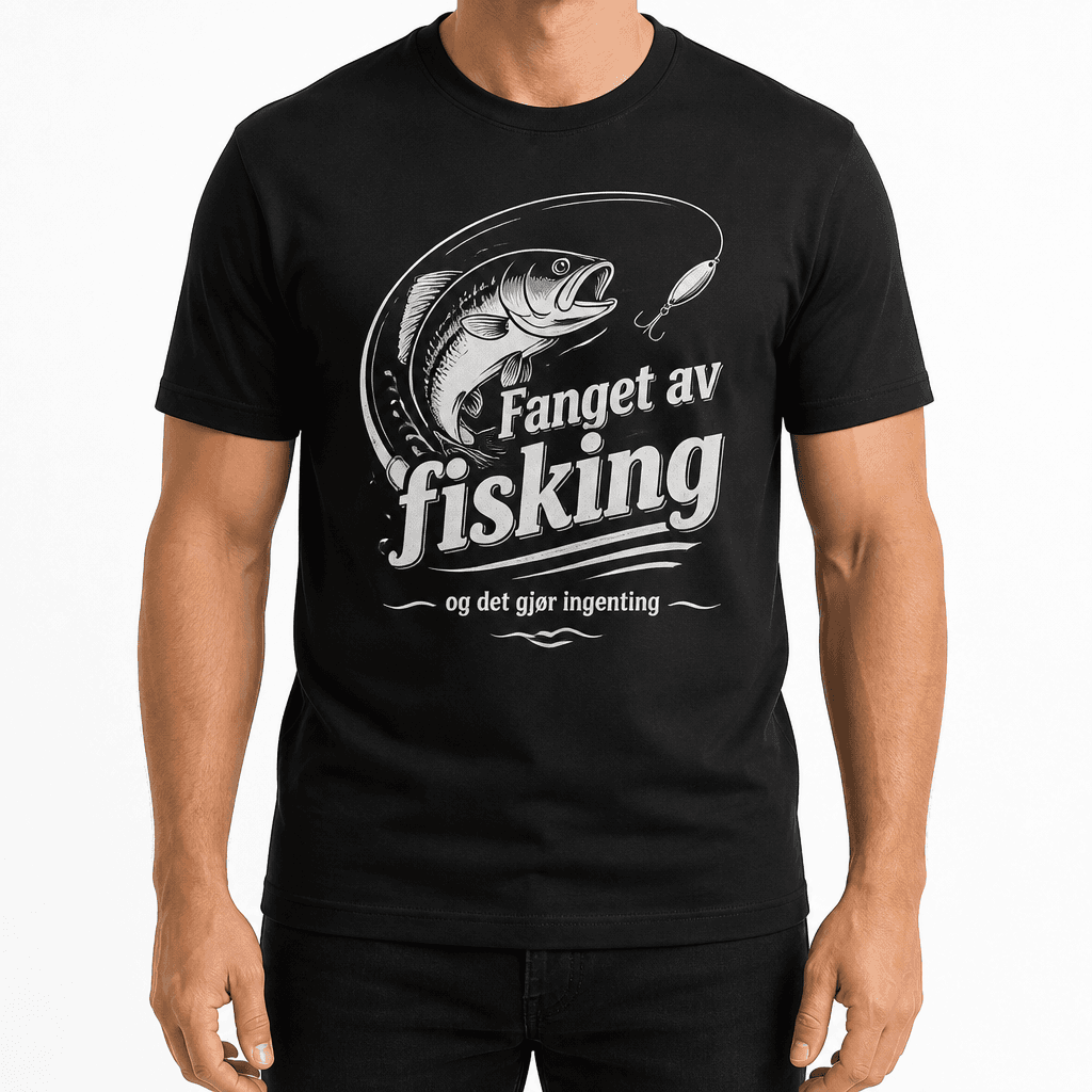 Fisker-T-skjorte – Fanget av fisking