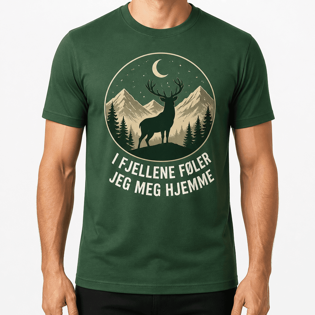 Jakt-T-skjorte – I FJELLENE FØLER JEG MEG HJEMME
