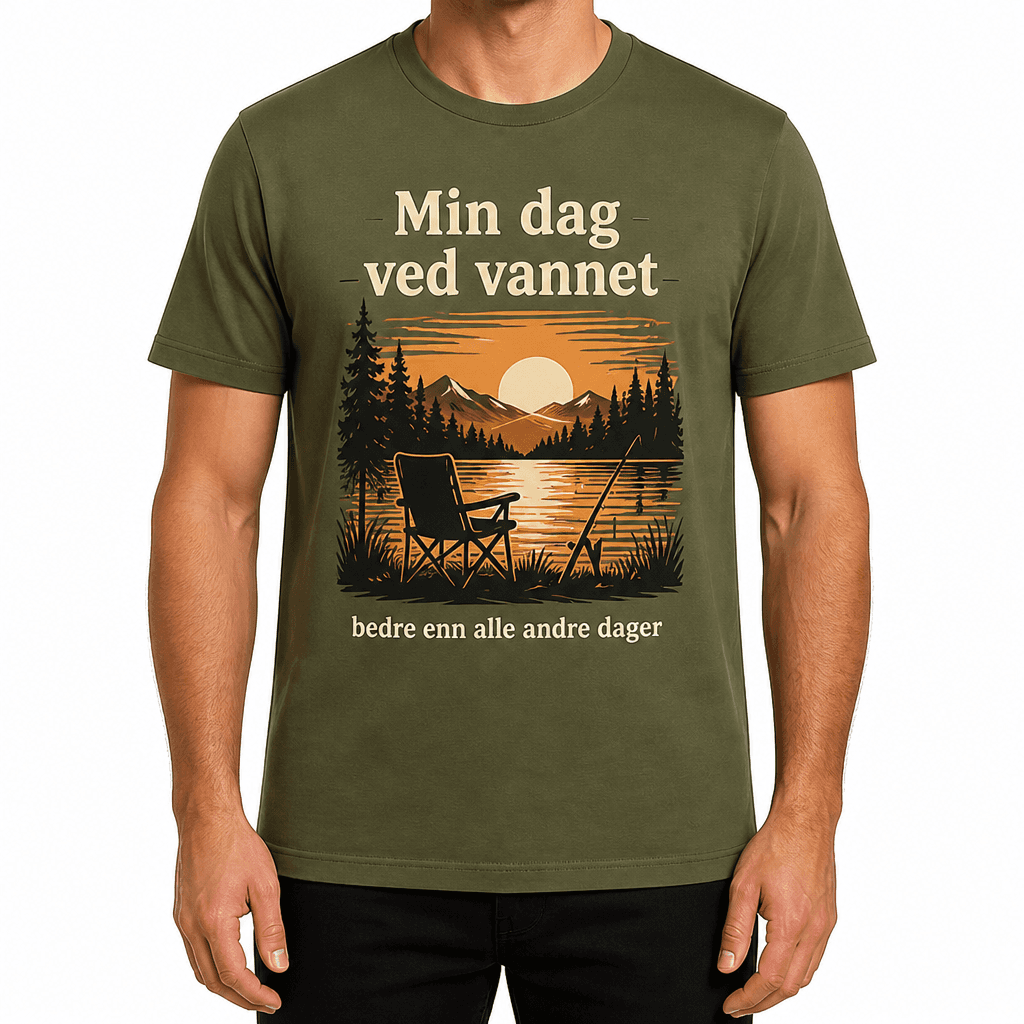 Fisker-T-skjorte – Min dag ved vannet