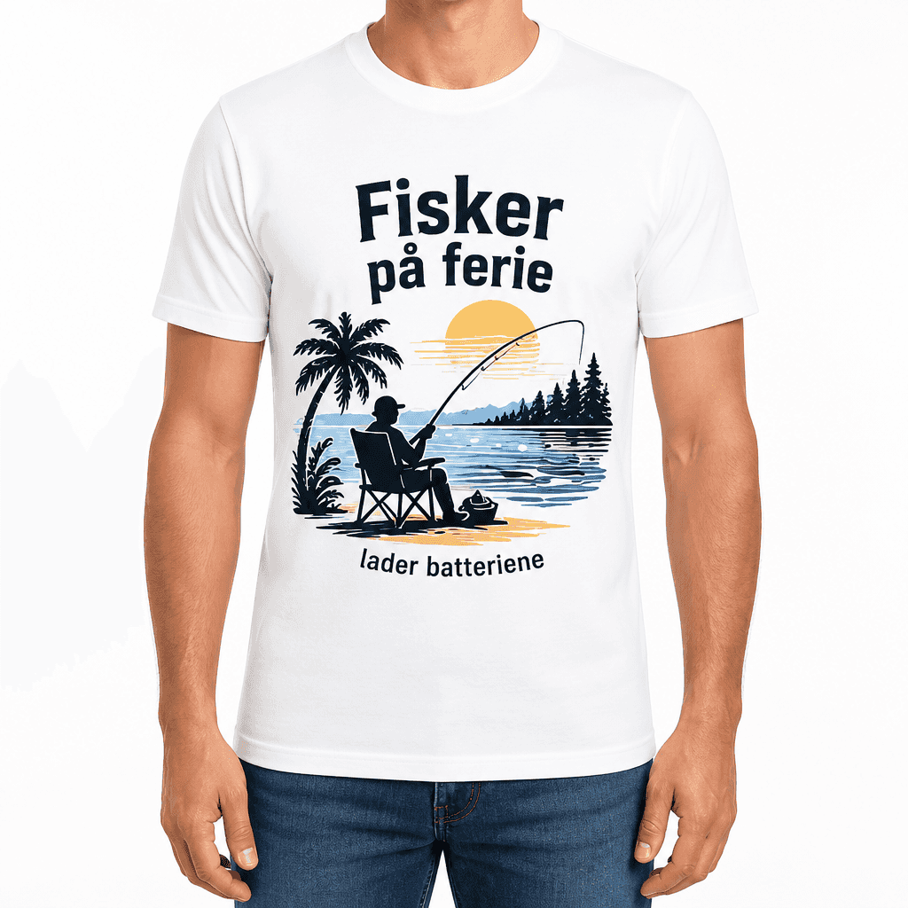 Fisker-T-skjorte – Fisker på ferie