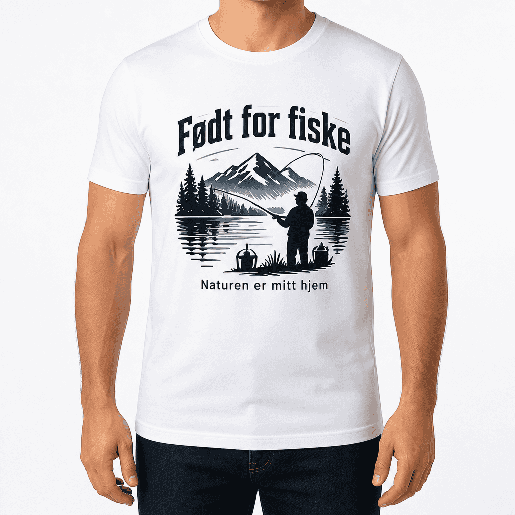 Fisker-T-skjorte – Født for fiske