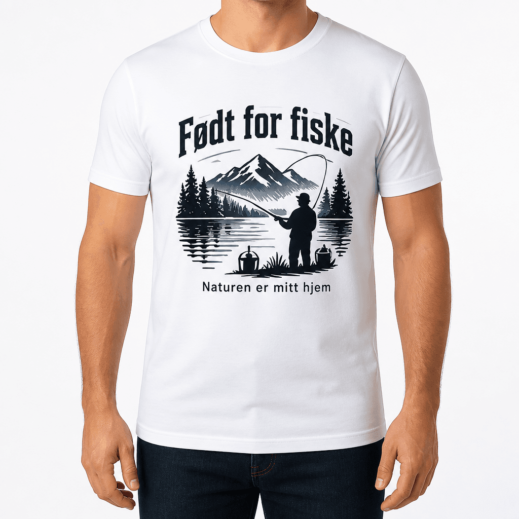 Fisker-T-skjorte – Født for fiske
