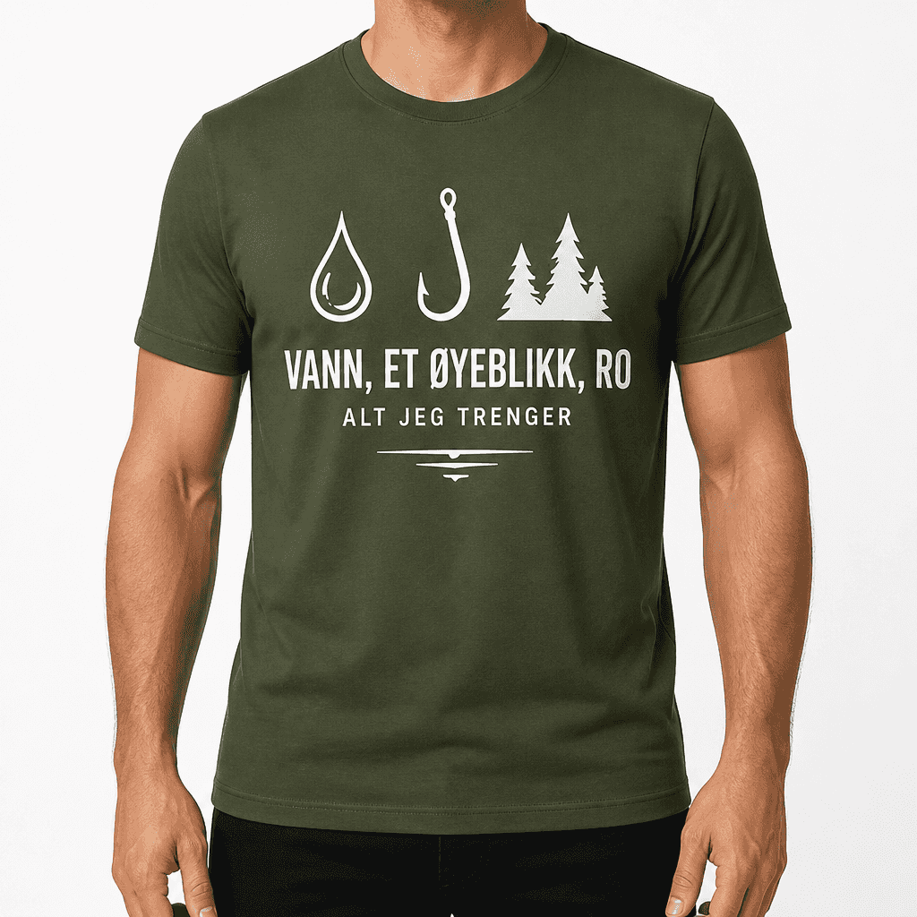 Fisker-T-skjorte – Vann, et øyeblikk, ro