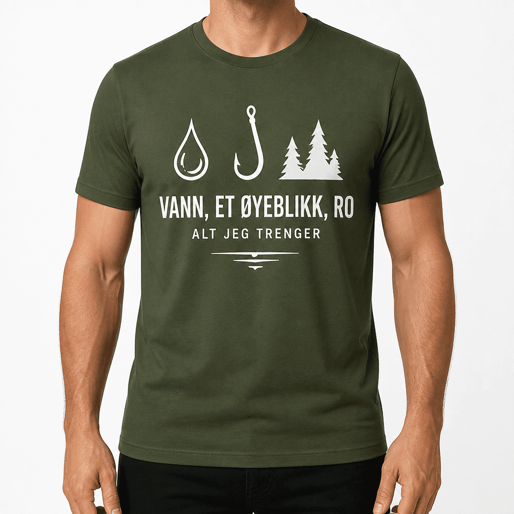 Fisker-T-skjorte – Vann, et øyeblikk, ro