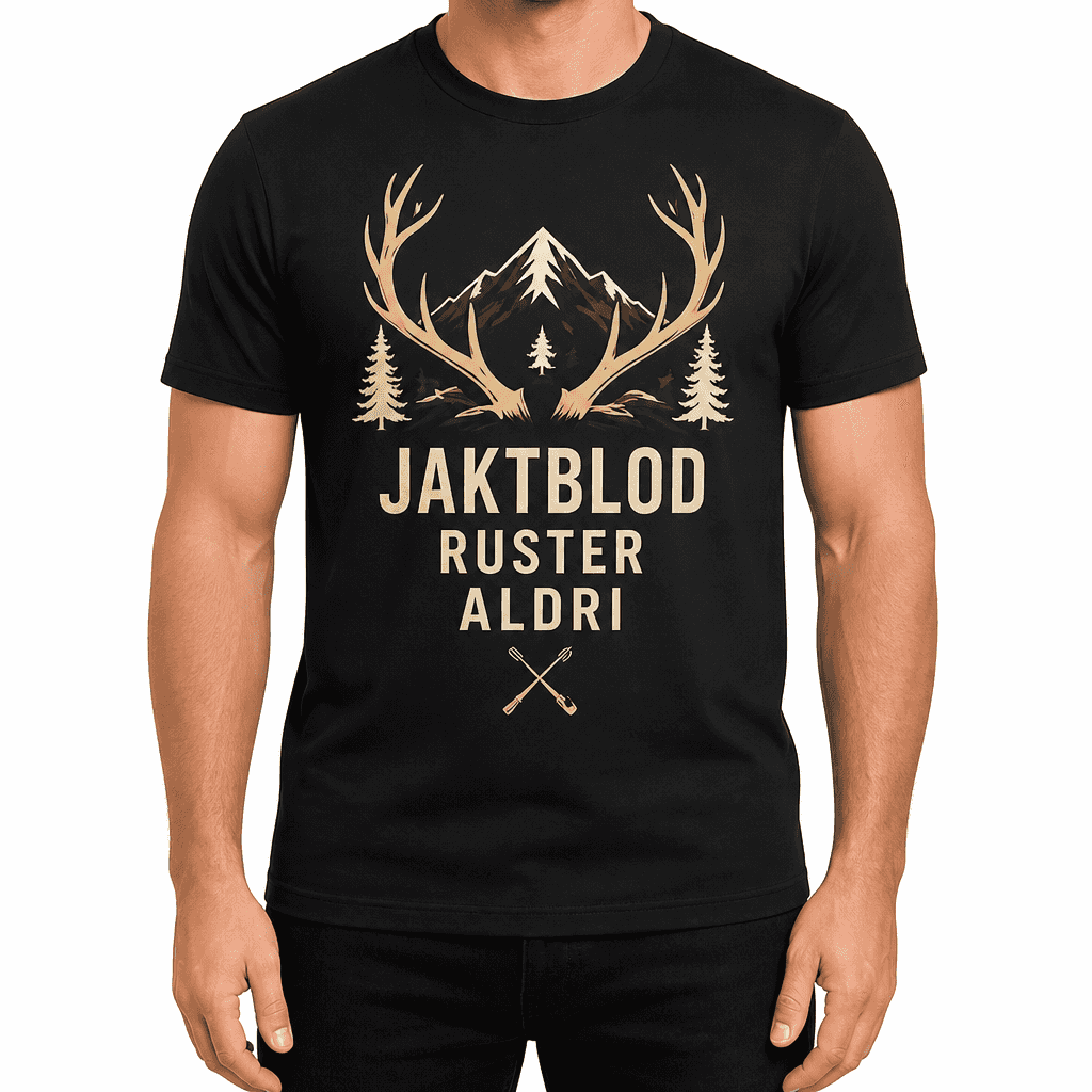 Jakt-T-skjorte – JAKTBLOD RUSTER ALDRI