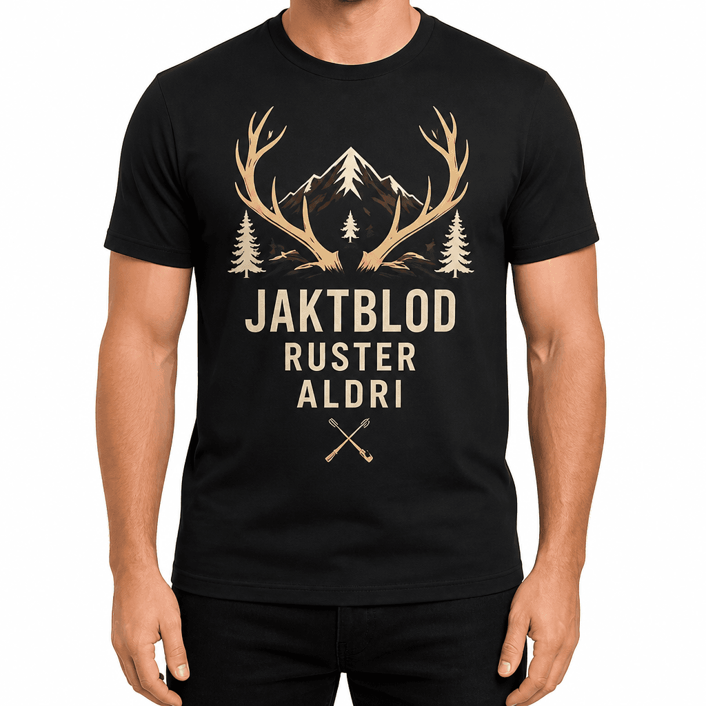 Jakt-T-skjorte – JAKTBLOD RUSTER ALDRI