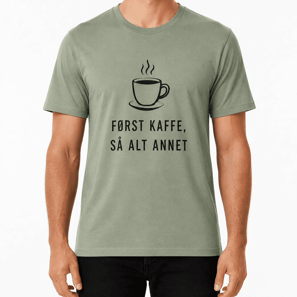 Kolleger T-skjorte – Først kaffe, så alt annet