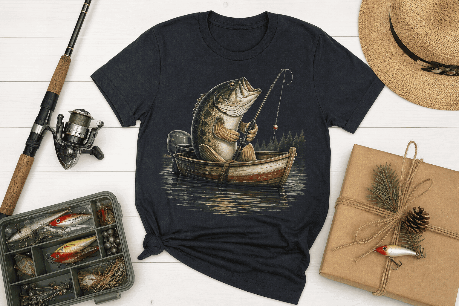 Morsomme t-skjorter for fiskere: gavetips