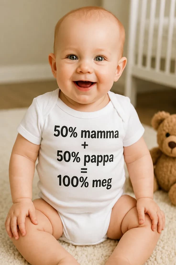 Baby-body 100% meg – 50% mamma + 50% pappa